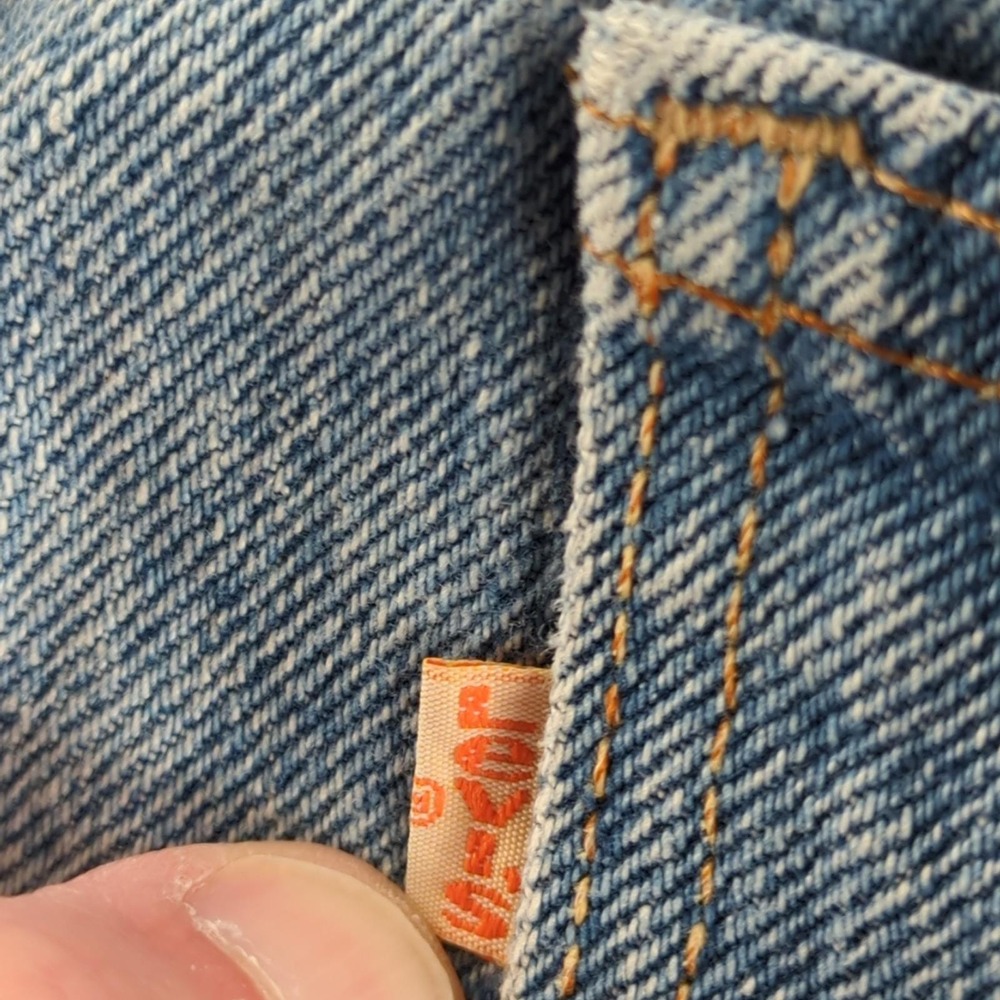 Vintage 90s Levis Jeans Size 14 (Fits 28x33) Blue Light Wash Straight Orange Tab - Picture 12 of 14